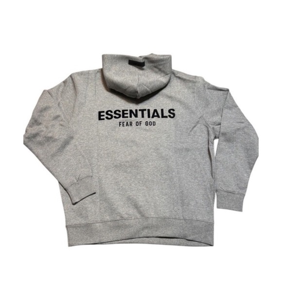 Fear of God Essentials Light Oatmeal Hoodie Pullover Logo Print Casual Size M - Picture 4 of 7